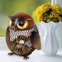TOOARTS Boîte à monnaie en métal en forme de hibou Articles d'ameublement Artisanat