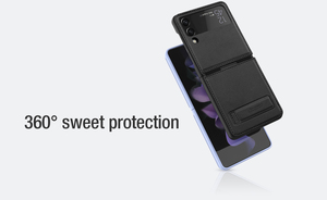 Nillkin เคสโทรศัพท์แบบพับได้สำหรับ <span class=keywords><strong>Samsung</strong></span> <span class=keywords><strong>Galaxy</strong></span> <span class=keywords><strong>Z</strong></span> <span class=keywords><strong>Flip</strong></span> <span class=keywords><strong>3</strong></span> <span class=keywords><strong>5G</strong></span>,พร้อมเลนส์กล้องถ่ายรูปฝาครอบโทรศัพท์หนัง - Product Image 6
