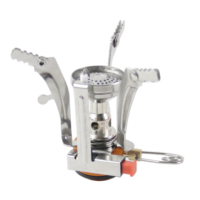 Mini cuisinière à gaz extérieure Portable avec allumage électronique automatique brûleur à gaz de poche métallique Camping randonnée pique-niques randonnée