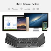 ZYQ 3-in-1 Keyboard Mekanik Lipat dengan Touchpad, Mini Nirkabel Terkecil untuk Laptop, Mendukung Pengisian Daya Nirkabel Melalui USB Type (Baru)