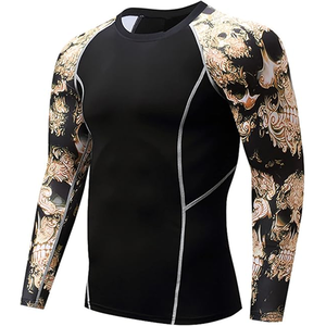 Trendy 2025 Rash Guards para hombres Ropa de compresión de manga completa Marca personalizada disponible - Product Image 2