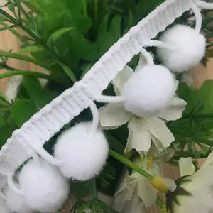 Grosir 35 Warna 20Mm DIY Sewiing Pom Bola Anyaman Renda Trim untuk Aksesoris Pakaian