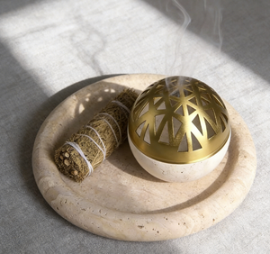 핫세일 아랍 베이지 트래버틴 대리석 무크하르 내구성 있는 광택 스톤 보호르 향로 호텔 주거 장식용 - Product Image 5