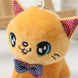 10CM sevimli peluş hayvan kedi anahtarlık bebek Kitty anahtarlık asılı süs dolması kadınlar için hayvan oyuncaklar Kawaii araba anahtarlık hediye - Product Image 3
