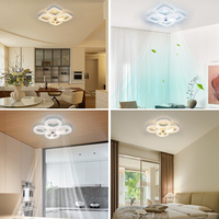 Ventilateur de plafond E27 avec télécommande, lampe LED 2-en-1 à visser, moteur DC 3 vitesses silencieux sans câblage, installation facile en ABS pour chambre à coucher