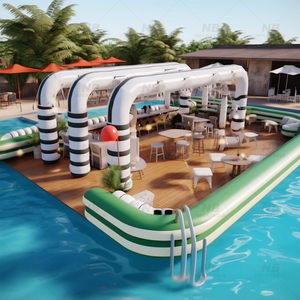 บาร์ลอยน้ำเป่าลมสำหรับจัดปาร์ตี้ในสวนหลังบ้านแบบกำหนดเองได้ ได้รับการรับรองมาตรฐาน CE รับน้ำหนักได้มากกว่า 500 กก. รับประกัน 3 ปี - Product Image 4