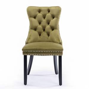 DB Nikki Collection Modern High-End Contemporary Velvet <b>Upholstered</b> Dining <b>Chair</b> with Solid Wood Legs and Nailhead Trim - Product Image 2