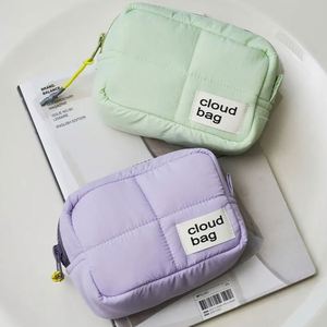 New Design Cute Mini Women Makeup Pouch <b>Bag</b> Cosmetics Storage Organizer Green Yellow Small Customization <b>Puffer</b> Makeup <b>Bag</b> - Product Image 5