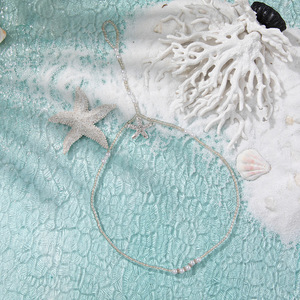 แฟชั่นสร้อยข้อเท้าเลียนแบบไข่มุกคริสตัลรูปดาวสไตล์โบฮีเมียผู้หญิงปาร์ตี้เครื่องประดับชายหาดชุบเงิน - Product Image 3