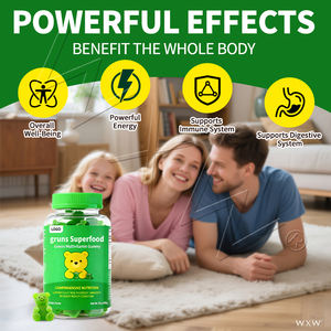 Gommose Super Verdi per Adulti con Spirulina, Clorella, Probiotici, Fibre, 20 Vitamine, Minerali, Adattogeni, Superalimento Multivitaminico - Product Image 5