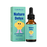 Gouttes liquides de soutien digestif pour enfants, mélange d'herbes détoxifiantes naturelles, saveur framboise, complément alimentaire digestif pour enfants, marque privée OEM