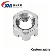 Écrou hexagonal fendu personnalisable en acier au carbone zingué, filetage métrique à gauche, pour applications minières anti-desserrage, fourni directement par l'usine