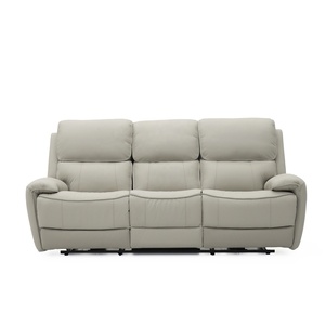 סט ספות ריקליינר חשמליות מעור מודרני של Geeksofa, 3+2+1, עם שולחן מתקפל לסלון - Product Image 3