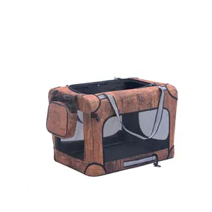 Wholesale Custom Portable foldable Dog Kennel Pet Soft Crate With Steel Frame Various Size Kennel Pet Soft Crate