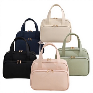 Trousse de Maquillage Durable Grande Capacité avec Fermeture Éclair pour Voyage, Sac Cosmétique Tendance avec Poignée Souple, Prêt à Expédier, Commande Mixte en Gros - Product Image 2