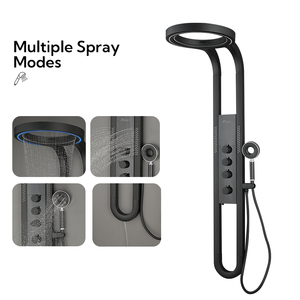 <span class=keywords><strong>Colonne</strong></span> <span class=keywords><strong>de</strong></span> douche murale noire en plastique, grande, ronde, anti-corrosion et résistante à la rouille, pour <span class=keywords><strong>salle</strong></span> <span class=keywords><strong>de</strong></span> <span class=keywords><strong>bain</strong></span> - Product Image 4