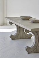 Table à manger rustique en bois de pin recyclé 6 places de style scandinave pour hôtels et villas conférence et utilisation de la table Comedor