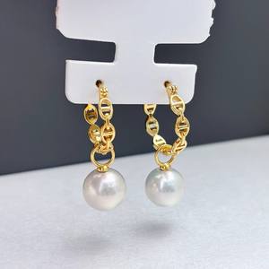 22345DIY Accesorios de Perlas, Plata S925, Base para Pendientes, Joyería de Plata de Moda, Hebilla para Oreja con Cuentas de 9-15mm, Pendientes Colgantes - Product Image 2