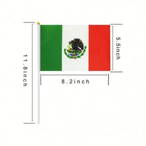 Wholesale National Day Decoration Polyester Handheld Mexico Waving Small <b>Flag</b> Mexican Stick Mini Hand Held <b>Flags</b> - Product Image 5