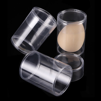 Éponge à maquillage, emballage en plastique transparent en forme de cylindre, tubes en plastique pour éponge de beauté