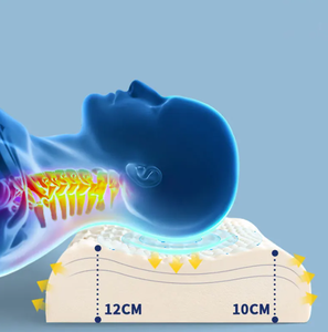 Calidad Premium previene los ácaros transpirable dormir 60x40x12/10cm soporte de cuello Cervical 100% almohada de látex Talalay Natural - Product Image 4