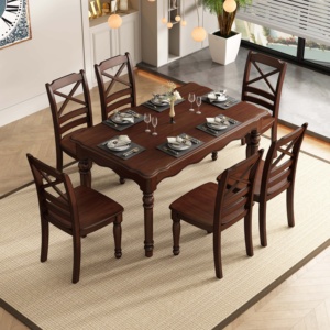 <span class=keywords><strong>Table</strong></span> à manger en bois massif <span class=keywords><strong>de</strong></span> style américain, directement <span class=keywords><strong>de</strong></span> l'usine, en acajou, ensemble <span class=keywords><strong>de</strong></span> <span class=keywords><strong>table</strong></span> à manger en bois pour la maison, la villa, l'appartement, la salle à manger - Product Image 3