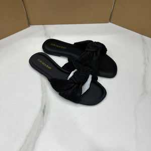 2025 nuovo 37-41 sandali da donna di alta qualità con fiocco di velluto pantofole piatte di bellezza scivoli pantofole scarpe sandali - Product Image 2