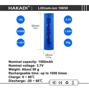 Celda de batería de descarga de alta velocidad para herramienta eléctrica, batería recargable de iones de litio de 18650 V, 3,7 mah, 15C, 1500 - Product Image 6
