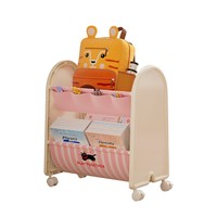 Étagère à livres illustrés de style dessin animé pour enfants, chariot de rangement mobile multi-niveaux pour la maison, pour ranger sacs à dos et articles, durable