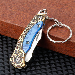 <span class=keywords><strong>Couteau</strong></span> pliant portable en acier inoxydable de qualité industrielle avec porte-clés, mini <span class=keywords><strong>couteau</strong></span> EDC pour fruits, camping en plein air, autodéfense - Product Image 5