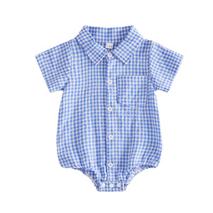 Vestiti Estivi per Neonati, Tutina a Maniche Corte a Quadri per Bambino <span class=keywords><strong>12</strong></span>-18 <span class=keywords><strong>Mesi</strong></span> - Product Image 5