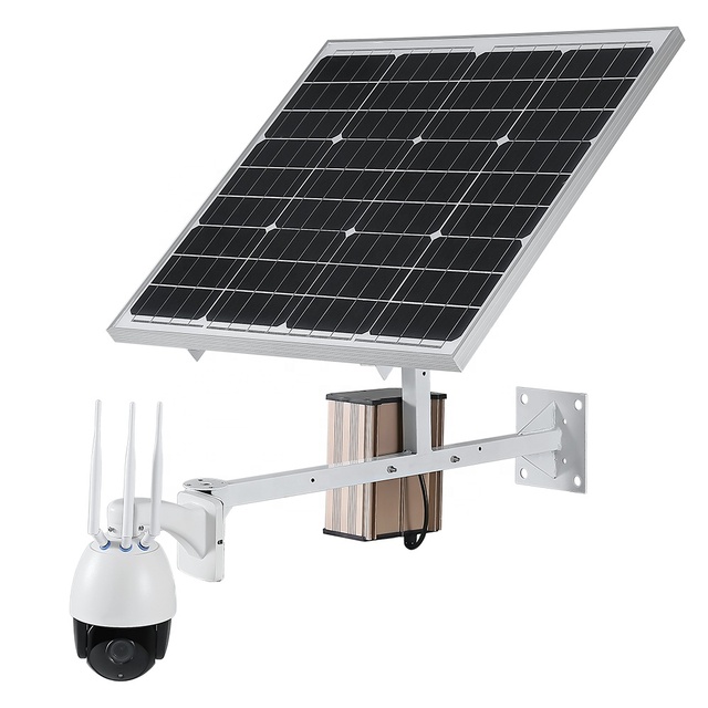 4G SIM Wireless 1080P HD PTZ Solar Housing IP Camera P2P Outdoor Security Camera 60W 30A Solar Panel Motion Detection 60m Night