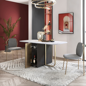 Tavolo da Pranzo Multifunzionale Pieghevole con Piano Effetto Marmo di Lusso <span class=keywords><strong>e</strong></span> Sedie per <span class=keywords><strong>Sala</strong></span> da Pranzo - Product Image 4