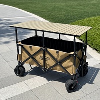 Chariot de camping pliable pour extérieur, table mobile pliante grande taille pour marché nocturne, hauteur réglable, capacité de charge 200 kg, en métal