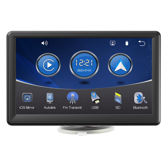 Multimedia Car MP5 Player 7 Inch With Wireless CarPlay Android Auto and MirrorLink for Enhanced Mobile Connectivity
