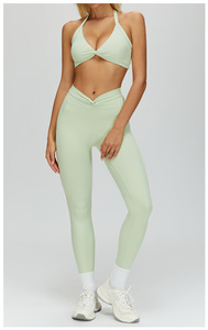 Ensemble 7 pièces de leggings et shorts de sport pour femmes, couleur unie, respirant, avec short de yoga plissé moulant, pour le tennis, la course en extérieur et le fitness, taille haute - Product Image 2