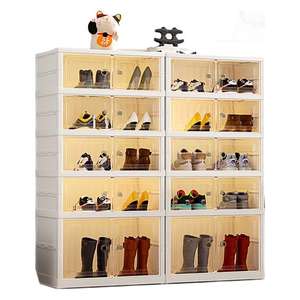 Vente en gros : Présentoir à chaussures empilable, transparent, multi-usages, pliable, amovible, sans installation, au design moderne et épuré, pour baskets - Product Image 6