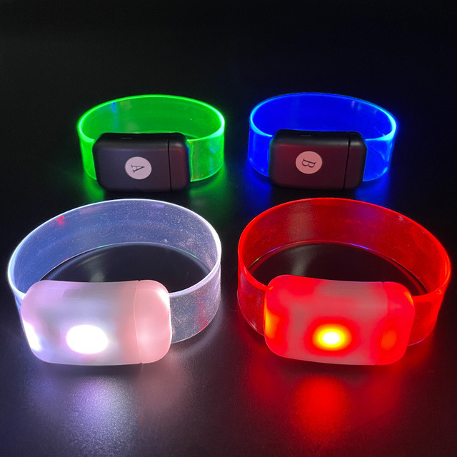 IFUN B25 Replaceable Battery RFID LED Bracelets Magnet Remote Control Programmable for Adjustable Events (4-6 Hours Runtime)