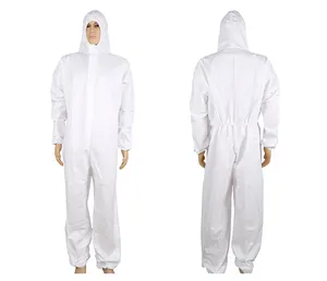 Polypropylene Coverall With Waterproof Microporous Dustproof Purification Fabric Isolated Clothing Hood Suit Overalls