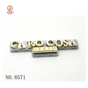Handbag Metal Letters Supplier Custom Gold logo Metal Brand Name Letter Logo for Bags