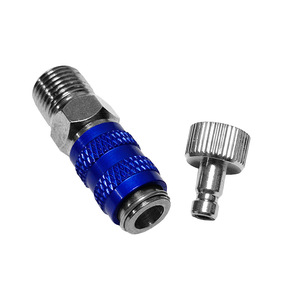 Blue <b>Quick</b> <b>Connector</b> Aluminum Alloy Male Threaded Adaptor For Pneumatic Systems - Product Image 3
