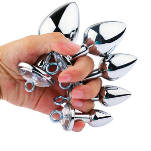 5가지 사이즈 BDSM 메탈 애널 확장기, 견인 체인 포함 항문 자극 도구 페티쉬 게이 자위용 성인용품 - Product Image 4