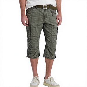 Pantalones Cortos para Hombre, Cintura Media, Multibolsillos, Transpirables, Estilo Casual, 100% Algodón Tejido, Cierre de Botón - Product Image 1