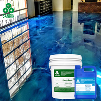 Peinture pour sols en résine époxy de qualité commerciale, finition haute brillance comme un miroir et du verre, système de sols époxy métallique pour sols industriels