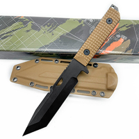 Couteau de camping personnalisable avec lame fixe en acier inoxydable pour la survie et la chasse Poignée en plastique prise en charge par l'OEM