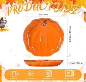 طبق يقطين سيراميك قابل للتخصيص صحن عيد الشكر للهالوين طبق يقطين سيراميك أدوات مائدة متعددة الوظائف ديكور طاولة - Product Image 2