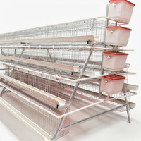 Cage à poulets robuste à 4 niveaux et 4 portes en acier galvanisé, pouvant contenir 128 poules pondeuses