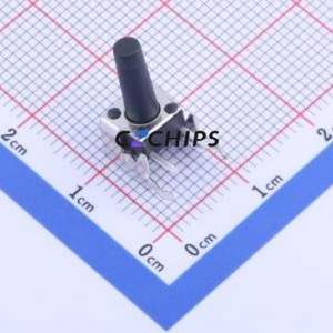 TS-1093C-A165B3-D1 Tactile Switch Bent Lead Through Hole-4P,6x6mm Single Pole Single Throw Round Button 2.5N Right Angle Insert - Product Image 1