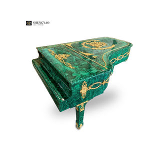 Italie Style Royal <span class=keywords><strong>De</strong></span> Luxe Pierres Précieuses Meubles En Laiton Malachite Incrustation <span class=keywords><strong>Piano</strong></span> À Vendre - Product Image 4