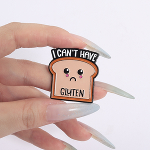 No Tengo gluten esmalte Pin pan tostado I Ca no tiene gluten broches solapa mochila insignia moda divertida joyería regalos amigos - Product Image 4